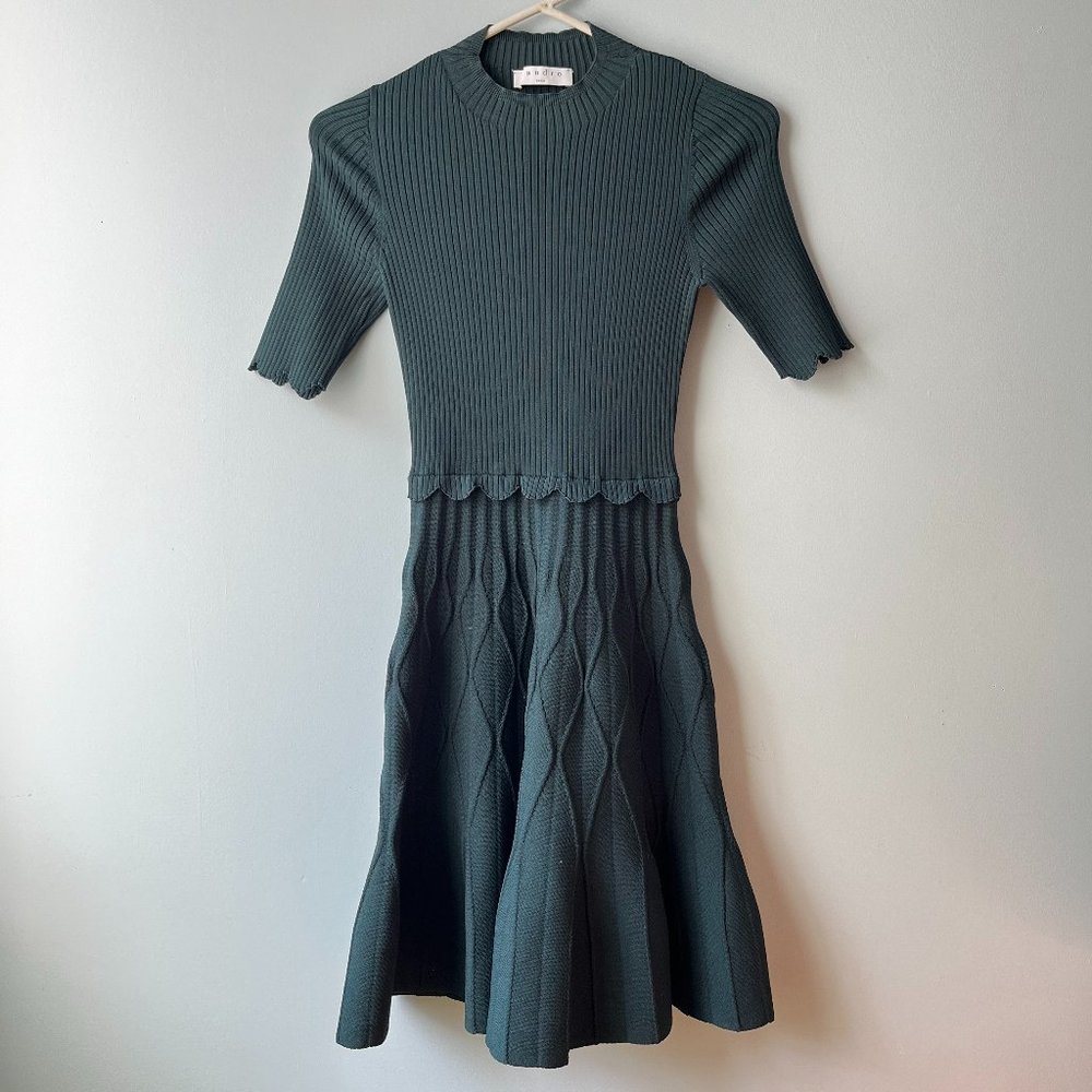 Sandro green knitted dress